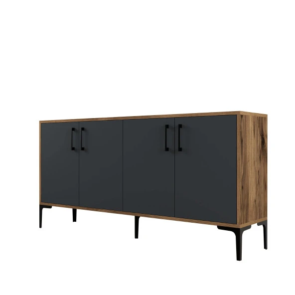 Variant Mobilya Kiev 160Cm Konsol - Ceviz / Antrasit - Resim 5