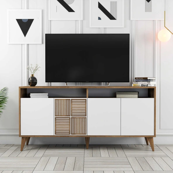 Variant Mobilya Milan 160Cm Konsol - Ceviz / Beyaz - Resim 6