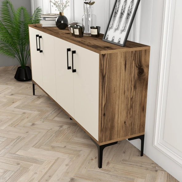 Variant Mobilya Kiev 160Cm Konsol - Ceviz / Krem - Resim 5