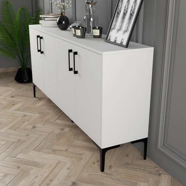 Variant Mobilya Kiev 160Cm Konsol - Beyaz / Beyaz - Resim 6