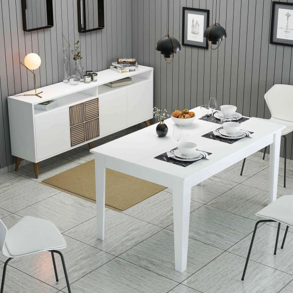 Variant Mobilya Milan Yemek Odası Takımı - Beyaz / Beyaz ürün görseli 1