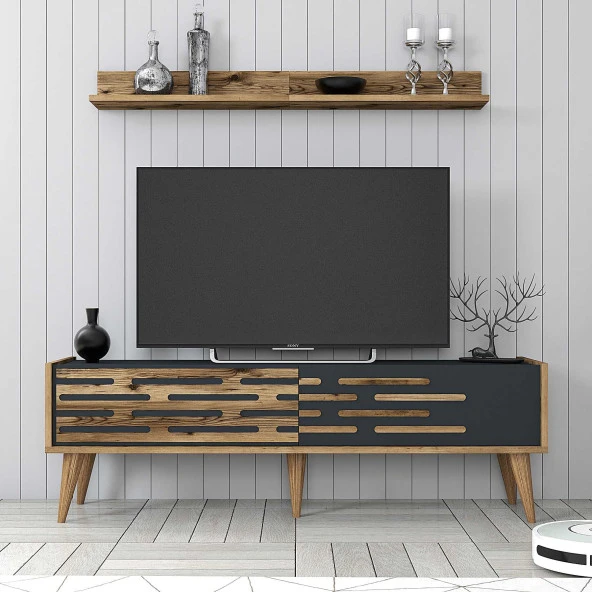 Variant Mobilya Valensiya 140Cm Tv Ünitesi - Ceviz / Antrasit ürün görseli 1