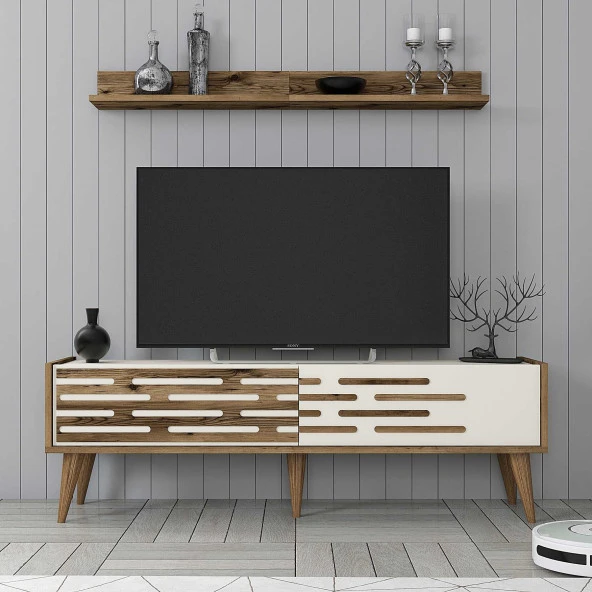 Variant Mobilya Valensiya 140Cm Tv Ünitesi - Ceviz / Krem ürün görseli 1