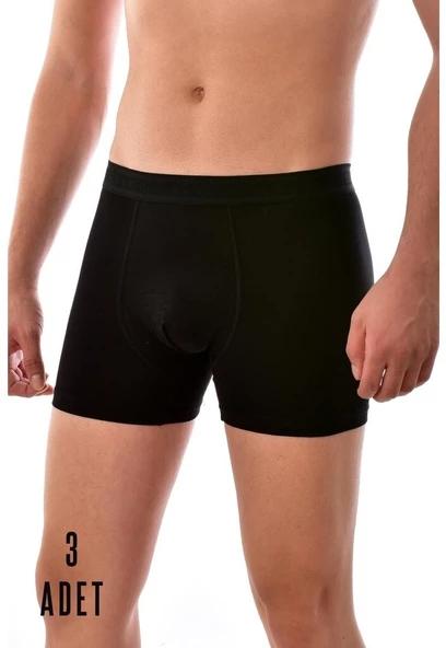3 Lü Tutku Elit Modal Erkek Siyah Elasthan Boxer 1251 ürün görseli 1