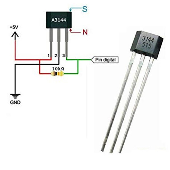 3144 Dijital Manyetik Alan Algılama Sensörü Mıknatıs Açı Motor Kontrol A3144 A3144E OH3144 Y3144 - Resim 6