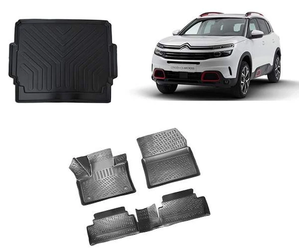 Citroen C5 Aircross 2019+Rizline 3D Havuzlu Paspas  Bagaj Havuzu Set ürün görseli 1