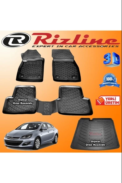 Opel Astra J Sedan 2012-2019 3D Havuzlu Paspas ve Bagaj Havuzu Set ürün görseli 1