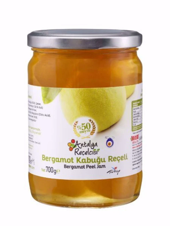 Antalya Reçelcisi Bergamot Kabuğu Reçeli 700g Klasik Seri ürün görseli 1
