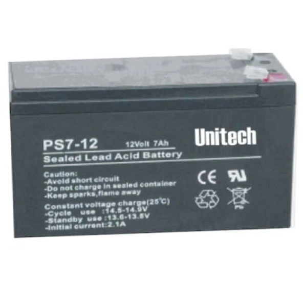 Unitech 12V-7Ah Bakımsız Kuru Akü ürün görseli 1