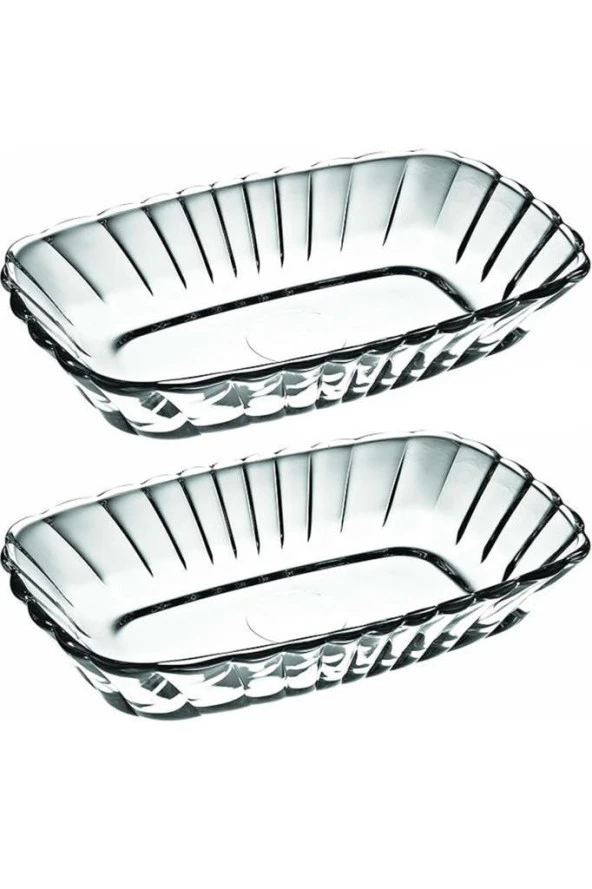 53702 Mezze Cam 2li Çerezlik Meze Tabağı Kahvaltılık 16cm ürün görseli 1