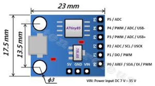 Digispark Attiny85 Mini Usb Geliştirme Kartı - Resim 3