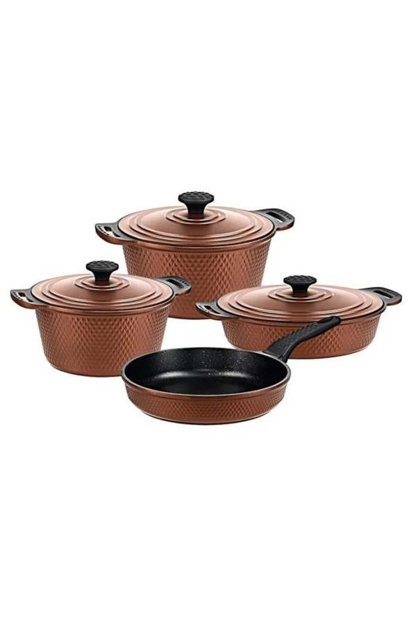 Oms Triana 7 Parça Granit Döküm Tencere Seti Bronz 3536 ürün görseli 1