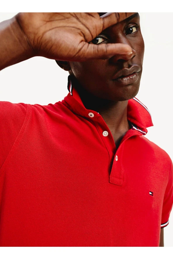 //Fusya Slim Fit Polo Shirt Tipped Organic Cotton ürün görseli 1