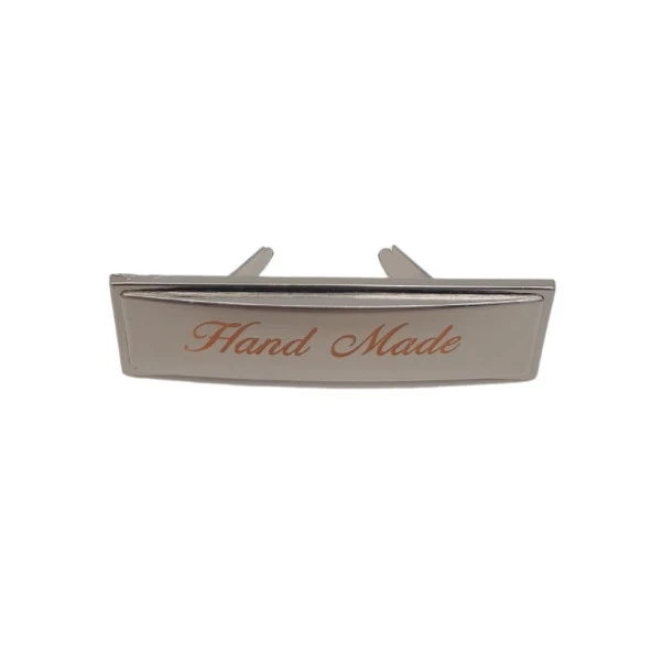 Angel Çanta Aksesuar Handmade Yazılı Metal Etiket Plaka Süs Gümüş Renk ürün görseli 1