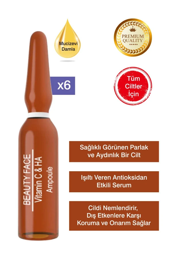 Beauty Collection Beauty Face Vitamin C & Ha Ampul X6 ürün görseli 1