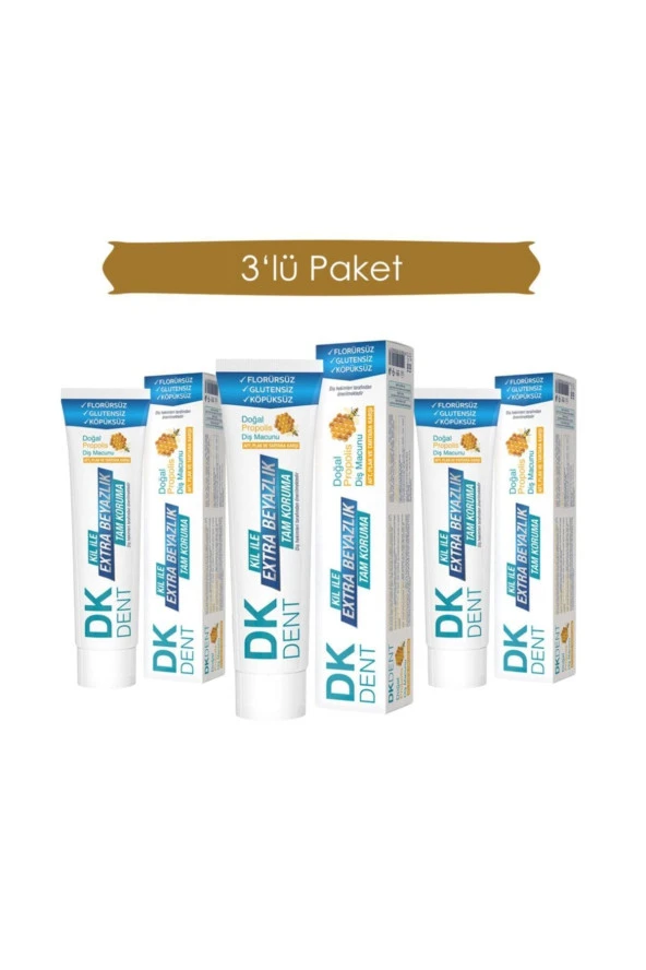 Dermokil Dk Dent Doğal Propolis Diş Macunu 75 Ml X 3 Adet ürün görseli 1