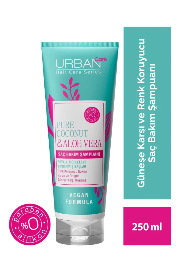 Urban Care Pure Coconut&Aloe Vera Boyalı Saçlara Özel Renk Koruyucu Şampuan-250Ml-Vegan ürün görseli 1