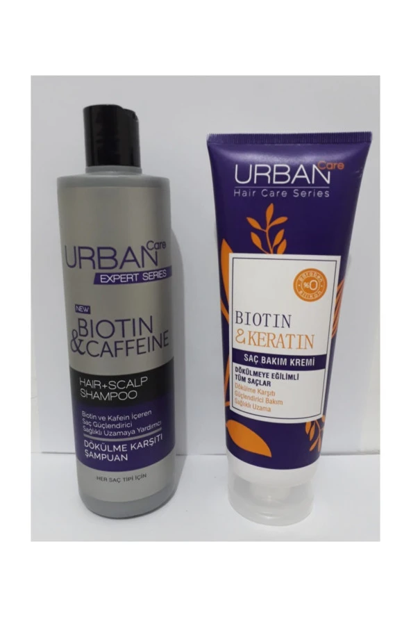 Urban Care Expert Biotin&caffeine Şampuan+biotin&keratin Saç Kremi 2'li Set ürün görseli 1