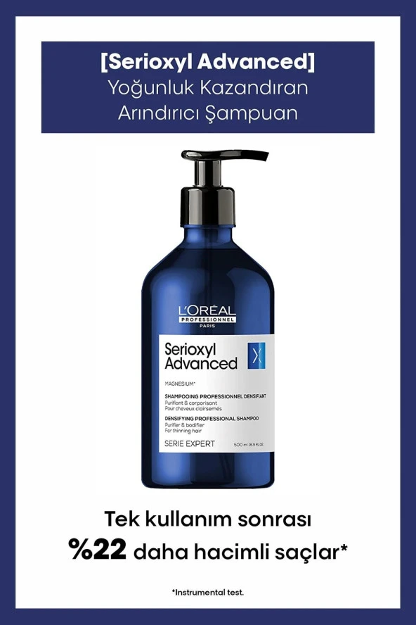 L'oreal Professionnel Serie Expert Serioxyl Advanced Incelmiş Saç Telleri Için Yoğunluk Kazandıran Şampuan 500 Ml ürün görseli 1