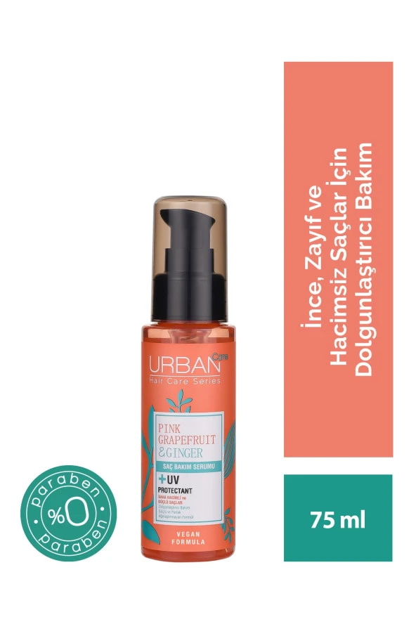 Urban Care Pink Grapefruit&ginger Ince Telli Saçlara Özel Dolgunlaştırıcı Saç Bakım Serumu-75ml ürün görseli 1