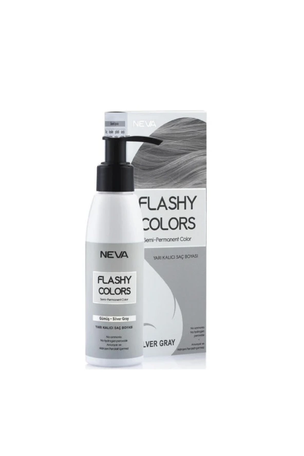Neva Gümüş - Silver Gray Flashy Colors Yarı Kalıcı Saç Boyası ürün görseli 1