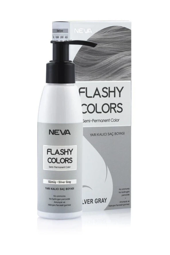 Neva Flashy Colors Yarı Kalıcı Saç Boyası Silver Gray / Gümüş 100 ml ürün görseli 1