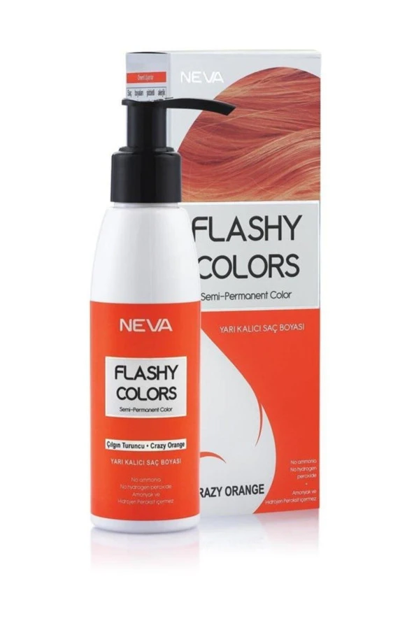 Neva Color Flashy Colors Yarı Kalıcı Saç Boyası Çılgın Turuncu - Crazy Orange 8698636612678 ürün görseli 1