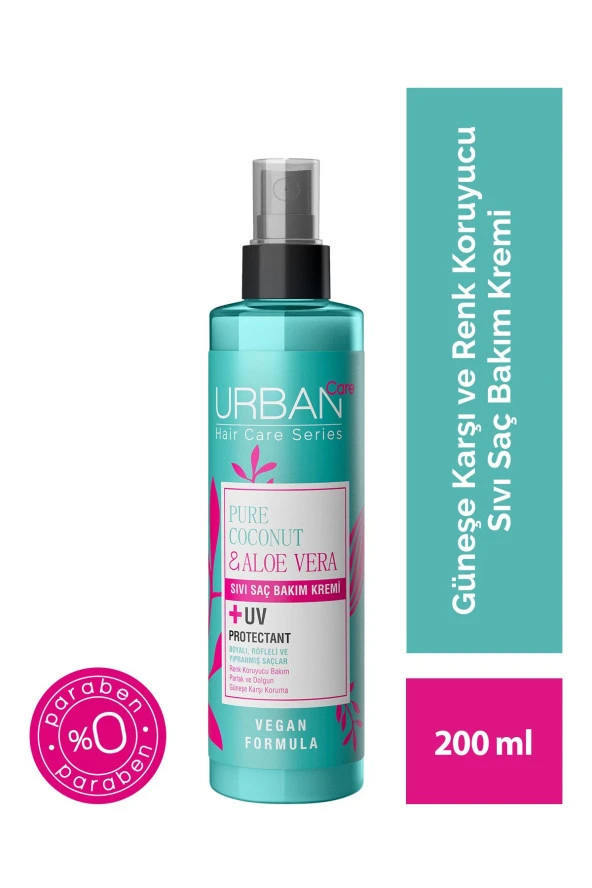 Urban Care Pure Coconut&aloe Vera Boyalı Saçlar Özel Renk Koruyucu Sıvı Saç Bakım Kremi-vegan-200 ml ürün görseli 1