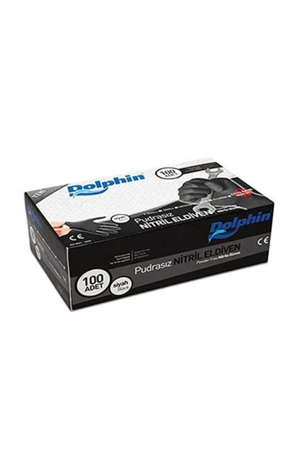 Dolphin Siyah Pudrasız Ekstra Kalın Nitril Eldiven Xl Paket ürün görseli 1