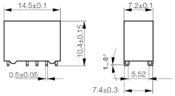 9V Tek Bobinli Çift Kontak Röle V23079-C1006-B201 - Resim 2