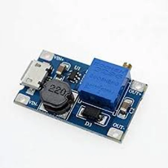 Mt3608 Micro Usb'Li 2V-24V'U 5V 9V 12V 28V'A 2A Lm2577 Dc-Dc Ayar ürün görseli 1