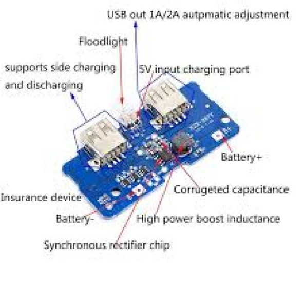 Powerbank Şarj Devresi - 5V 2A Charger Modülü - Resim 3
