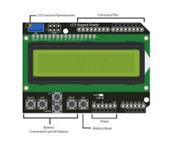 Lcd1602 (Tuş Takımlı Ve Mavi Arka Işıklı) Lcd Shield - Resim 2
