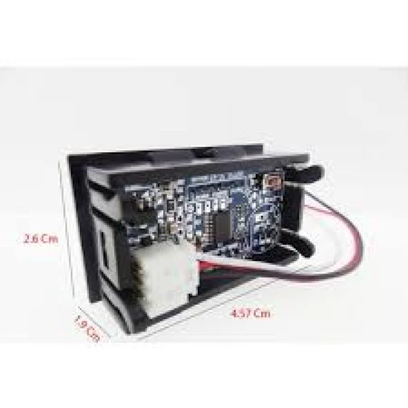 0-30V 3 Kablolu Dc Kırmızı Voltmetre - Resim 4