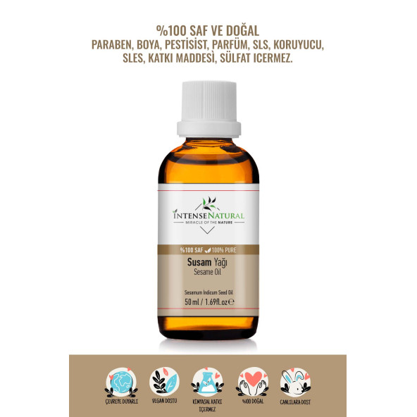 Susam Yağı Soğuk Sıkım 50 ml %100 Saf ve Doğal Sesame Carrier Oil ürün görseli 1