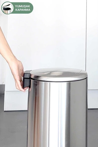 Primanova Cigo Paslanmaz Çelik Çöp Kovası Pedallı 20 Litre-İNX - Resim 4
