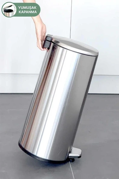 Primanova Cigo Paslanmaz Çelik Çöp Kovası Pedallı 20 Litre-İNX - Resim 5
