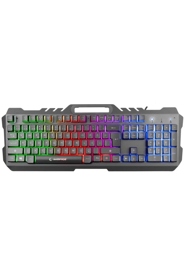 Rampage Kb-R57 X-Jammer Gökkuşağı Aydınlatmalı Usb Tam Türkçe Gaming Oyuncu Klavyesi ürün görseli 1