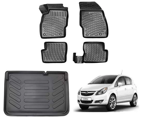 Opel Corsa D 2006-2014 Rizline 3D Paspas ve Bagaj Havuzu ürün görseli 1