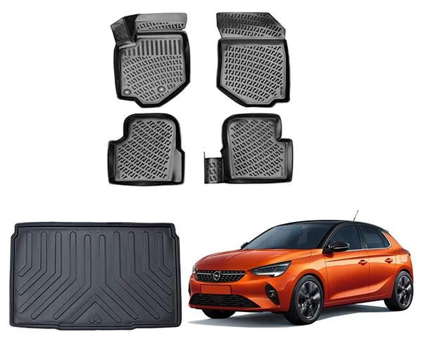 Opel Corsa F 2020+ Rizline 3D Paspas ve Bagaj Havuzu ürün görseli 1