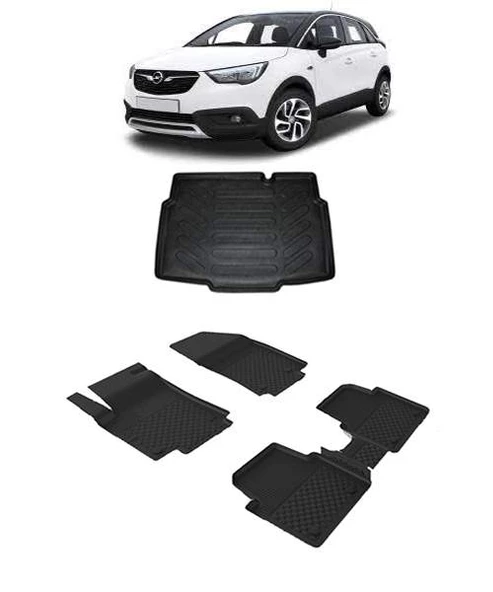 Opel Crossland  2017+ 4.5D Sahler Paspas 3D Rizline Bagaj Havuzu Siyah ürün görseli 1