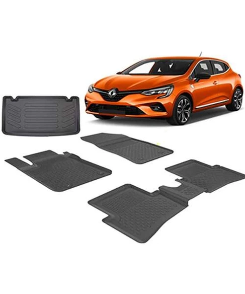 Renault Clio 5 2020 + Sahler 4.5D Havuzlu Paspas Rizline 3D Bagaj Havuzu ürün görseli 1