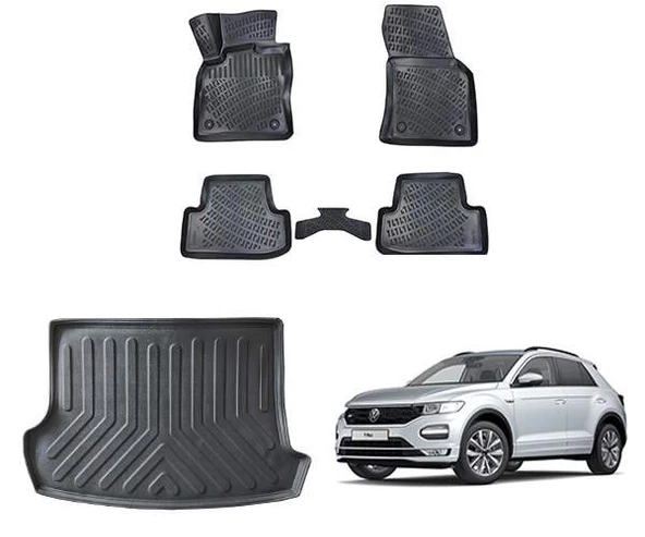 Volkswagen T-Roc 2019 + Rizline 3D Paspas ve Bagaj Havuzu ürün görseli 1