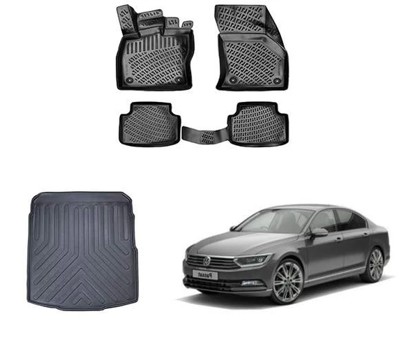 Volkswagen Passat B8-B8.5 2015+  Rizline 3D Paspas ve Bagaj Havuzu ürün görseli 1
