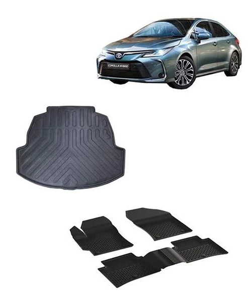 Toyota Corolla Sedan 2019 ve  Sonrası Sahler 4.5D Paspas Rizline 3D Bagaj Havuzu Set ürün görseli 1