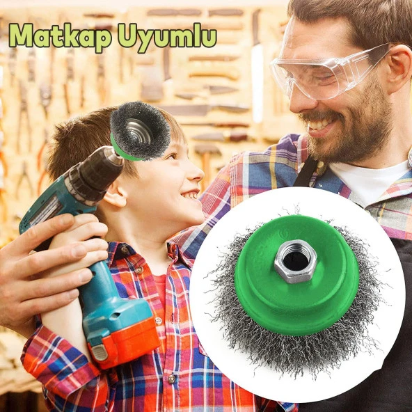 PTTAVM: Saçaklı Çanak Fırça Paslanmaz 65 mm M14 Pas Kir Boya