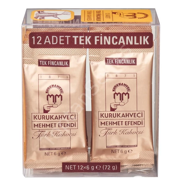 Mehmet Efendi 6 gr Türk Kahvesi Tek Fincanlık 12 adet ürün görseli 1