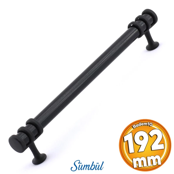 Sümbül Mobilya Mutfak Dolabı Çekmece Dolap Kulpları Kapak Kulpu Kulbu Siyah 192 mm Metal Kulp ürün görseli 1