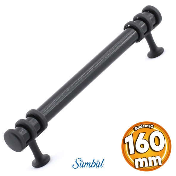 Sümbül Mobilya Mutfak Dolabı Çekmece Dolap Kulpları Kapak Kulpu Kulbu Siyah 160 mm Metal Kulp ürün görseli 1