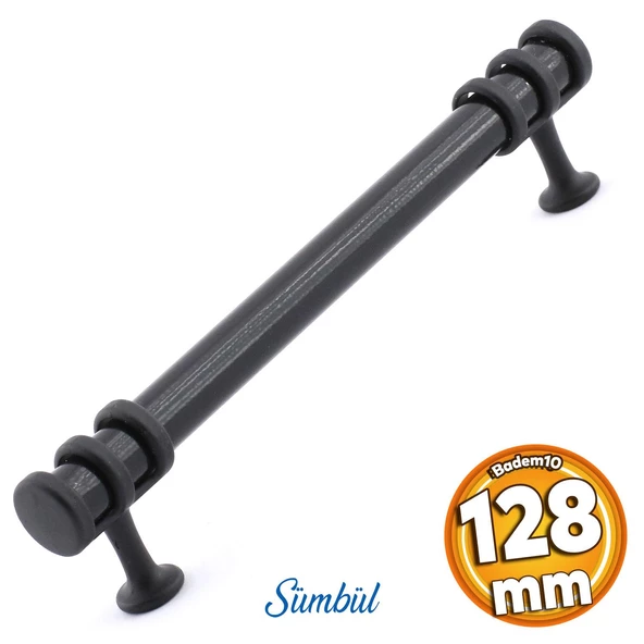 Sümbül Mobilya Mutfak Dolabı Çekmece Dolap Kulpları Kapak Kulpu Kulbu Siyah 128 Mm Metal Kulp ürün görseli 1